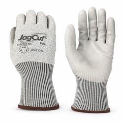 Picture of JagCut 13-Gauge HPPE PU Palm Coated Cut Gloves w/ Salt & Pepper Shell | Gray PU Coating