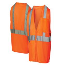 Picture of Class 2 Orange Mesh Zipper Safety Vests