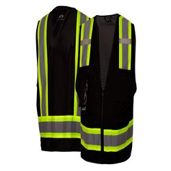 Picture of ANSI Type O Class 1 Black Mesh Zipper Safety Vests