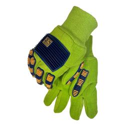 Picture of Green Poly/Cotton Double Palm Corded Impact Gloves