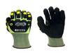 Rig Impactor® Sandy Nitrile Impact Level 2 Cut A2 Glove w/ TPR Back Protection | Hi-Vis Shell